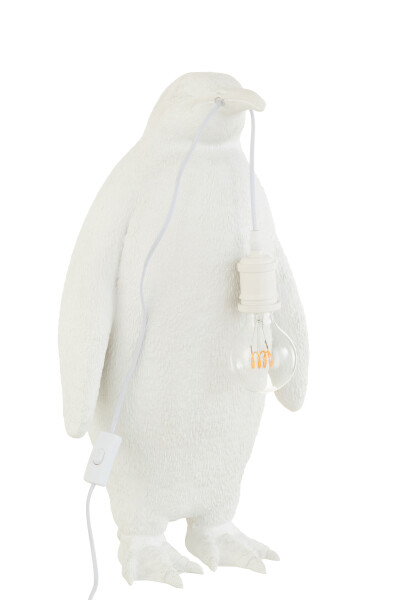 Lampara Pinguino Resina Blanco Large
